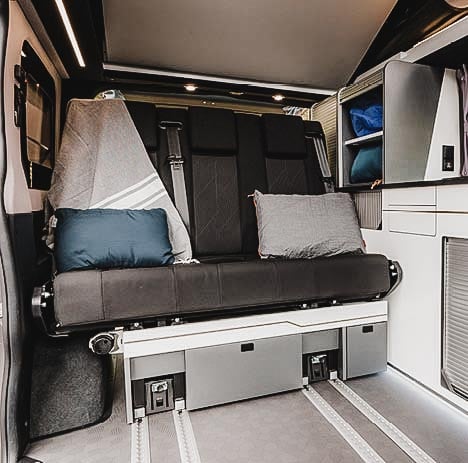 banquette coulissante trois places van aménagé hanroad