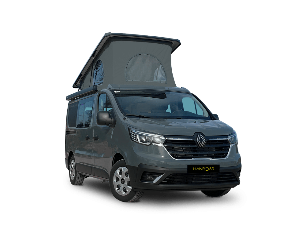 Packshot du van aménagé Hanroad gris urbain.