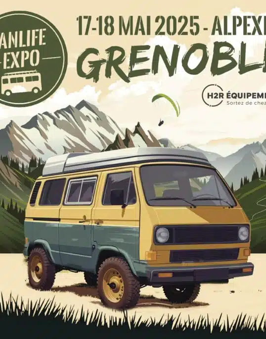 Affiche vanlife expo de Grenoble.