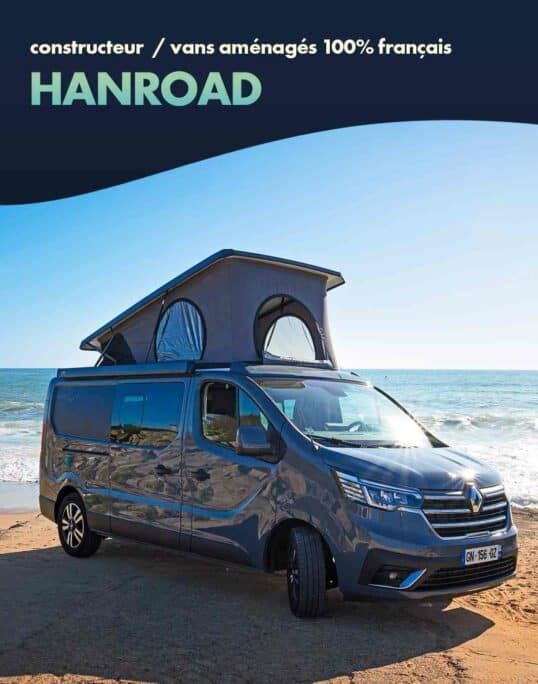 van aménagé hanroad avec toit relevable en bord de mer